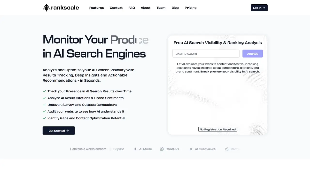 RankScale Home page