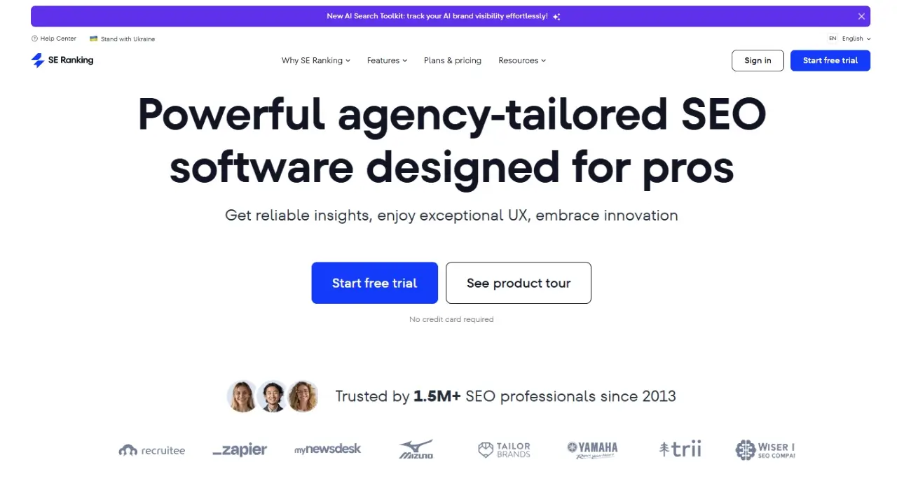 SERanking Home page