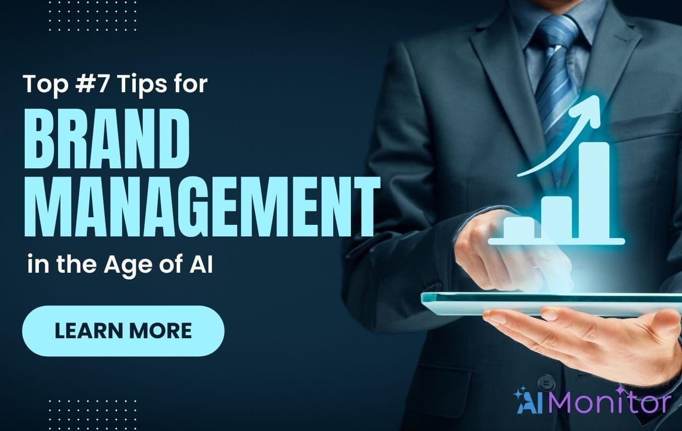 graphic showcasing the top 57 tips for effective brand management in the AI era, emphasizing innovation and strategy.