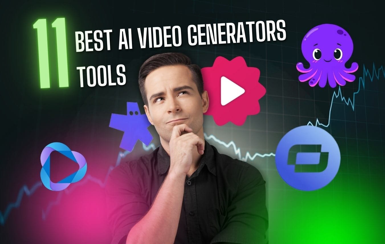 A collage of top AI video generator tools showcasing their interfaces and features for creating engaging videos.